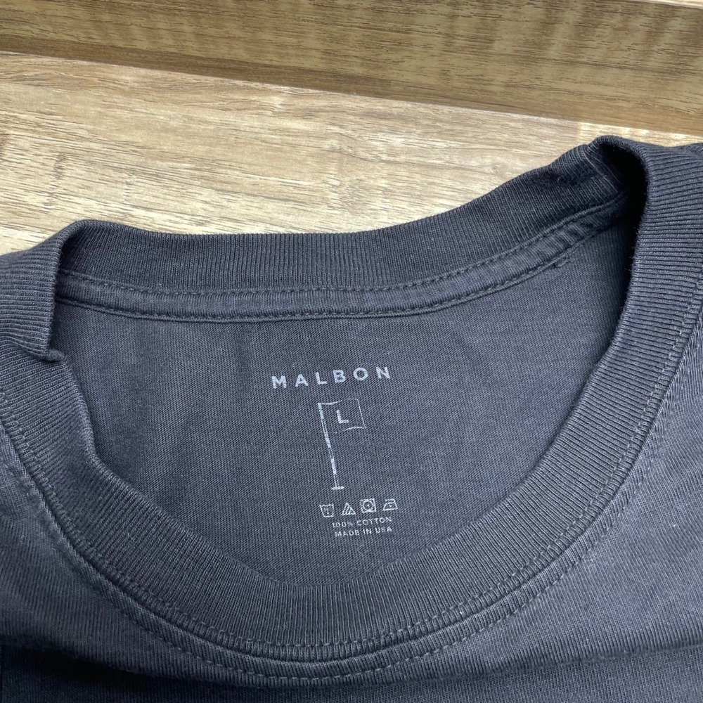 Malbon Golf Buckets Safari Hat Black Pocket Graphic Tee Mens Large Made in USA - Picture 7 of 10
